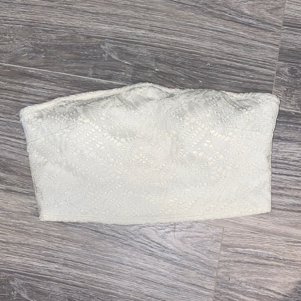 white bandeau longline top size large from aerie